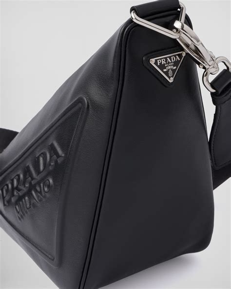 prada triangle leather shoulder bag.